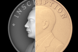 灰度转浅浮雕(纪念币多用）